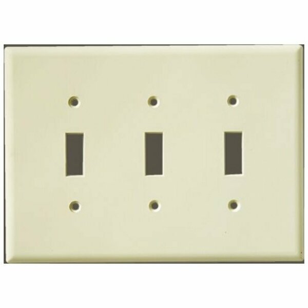 Can-Am Supply InvisiPlate Switch Wallplate, 5 in L, 6-3/4 in W, 3 -Gang, Painted Smooth Texture SM-T-3